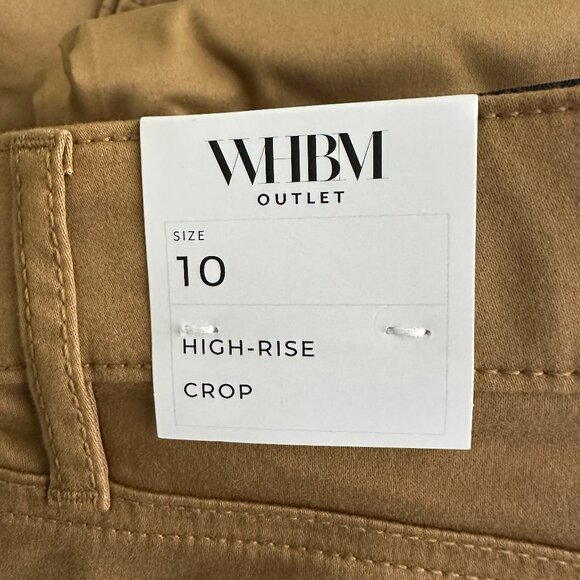 NWT White House Black Market High Rise Utility Crop Pant 10 Toasted Coconut - Picture 4 of 9